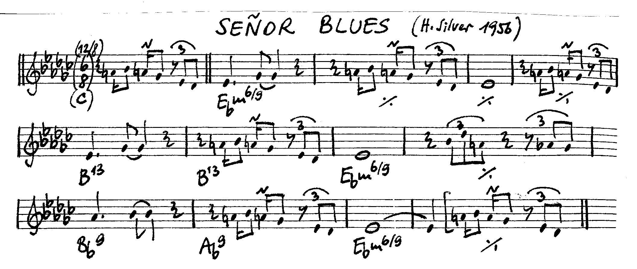 senor blues leadsheet – book us for your next 20s or gatsby event